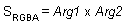 équation de l’opération de module (s(rgba) = arg1 x arg 2)