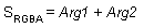 équation de l’opération d’ajout (s(rgba) = arg1 + arg 2)