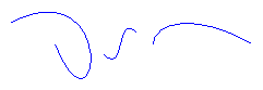 montrant trois splines bezier