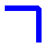 illustration montrant deux lignes se rencontrant à angle droit, avec une jointure biseautée