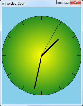 capture d’écran du programme d’horloge.