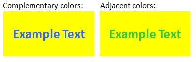 exemple des effets de la couleur du texte sur la lisibilité.