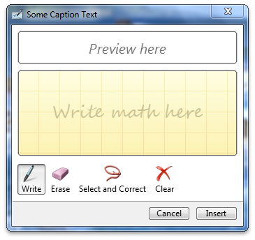 contrôle d’entrée mathématique avec un légende défini