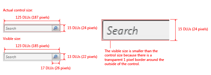 figure du dimensionnement et de l’espacement réguliers de la zone de recherche 