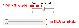 figure du dimensionnement et de l’espacement des curseurs recommandés 