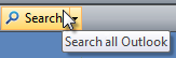 capture d’écran de l’info-bulle « Rechercher dans tous les outlook » 