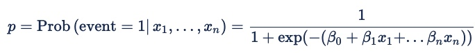 Screenshot of the formula for logistic regression.