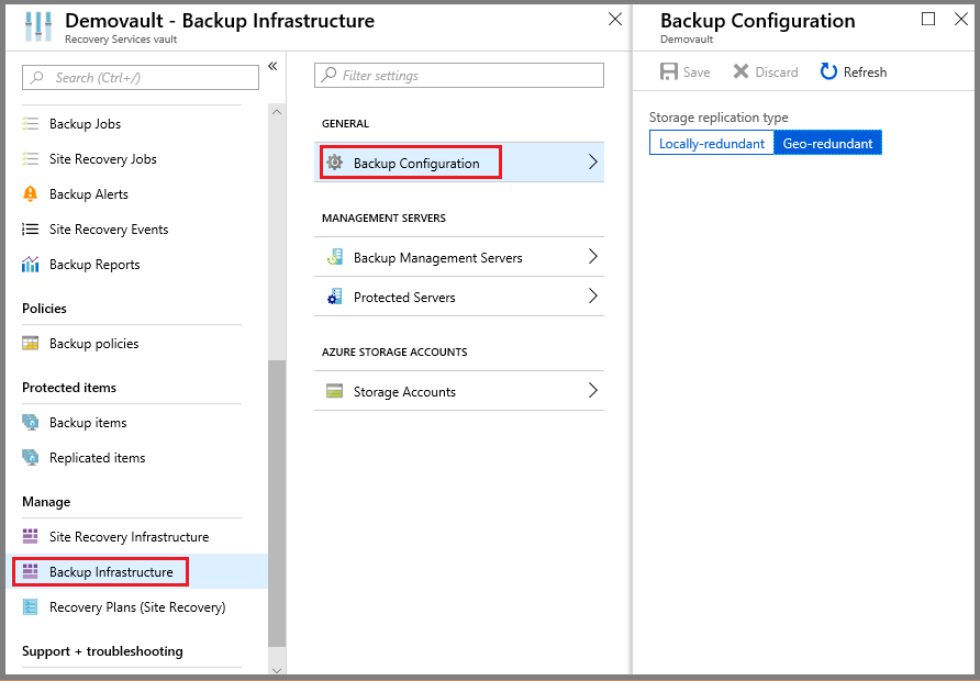 Elenco degli insiemi di credenziali per il backup