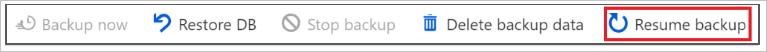 Selezionare Riprendi backup