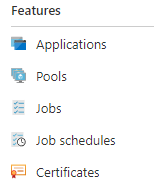 Screenshot della voce di menu Applicazioni nel portale di Azure.