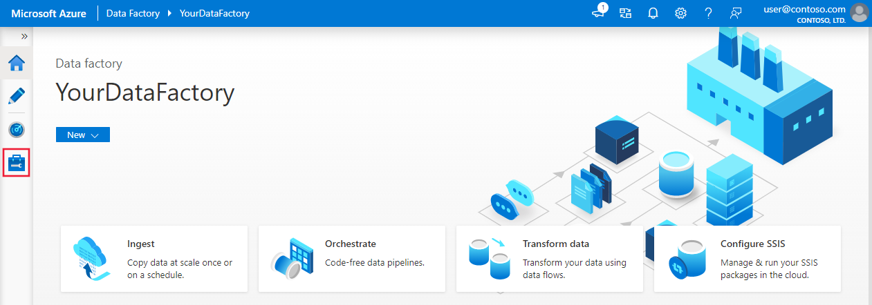 Pulsante Gestisci nella home page