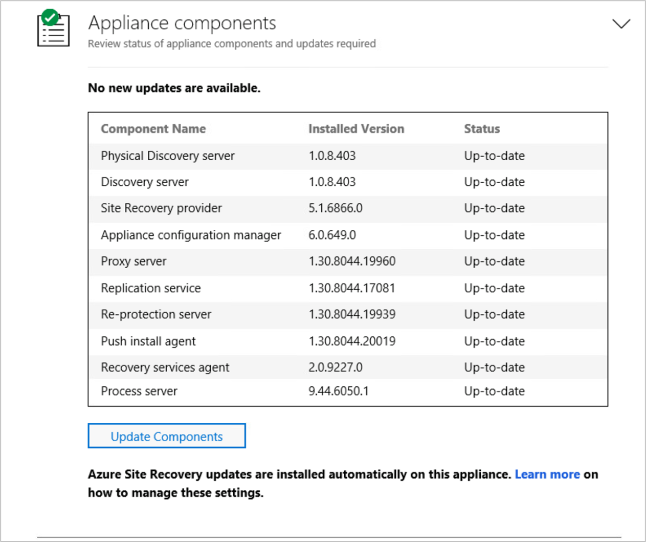 Componenti dell'appliance di replica