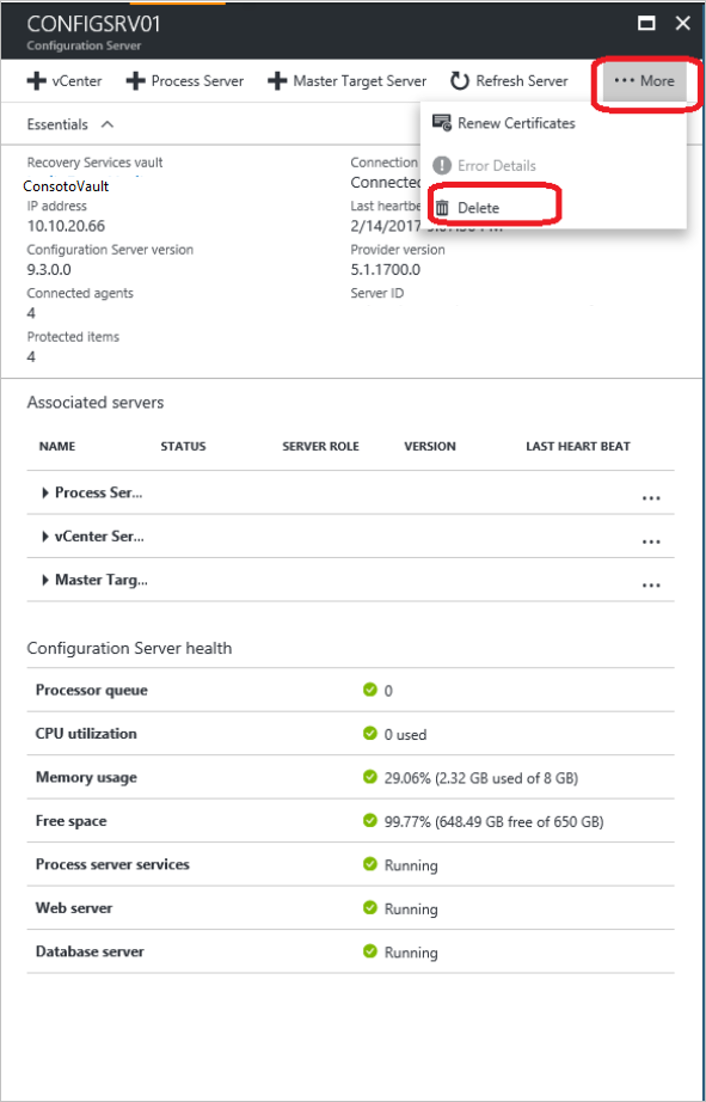 Eliminare il server di configurazione