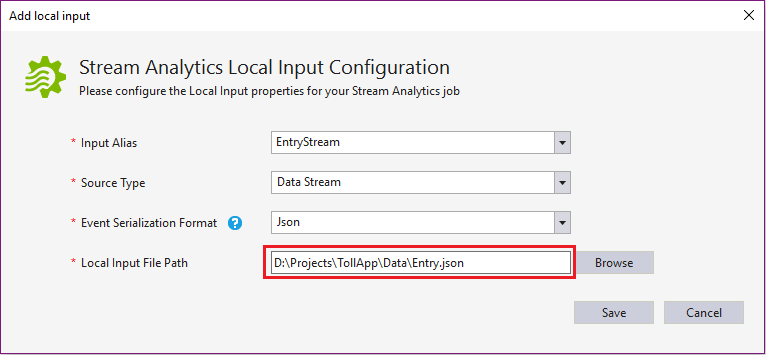 Add local input (Aggiungi input locale)