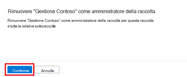 Screenshot di un popup di conferma con il pulsante conferma evidenziato.