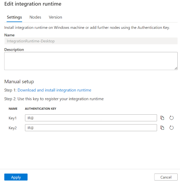 modificare i dettagli del runtime di integrazione.