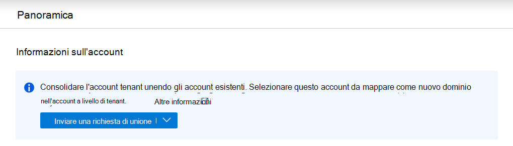 Screenshot della finestra dell'account di merge nel portale di governance di Microsoft Purview.