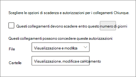 Screenshot delle impostazioni nella nuova interfaccia di amministrazione di SharePoint.