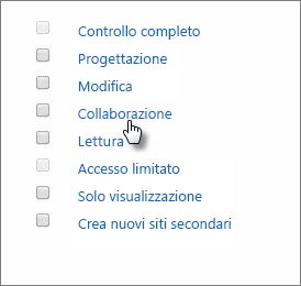 Scegliere un livello di autorizzazione.