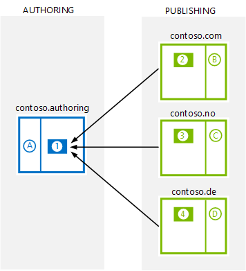 Scenario varianti 1 su un sito di pubblicazione intersito.