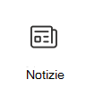 Screenshot dell'icona della scheda Notizie con un collegamento ad altre informazioni.