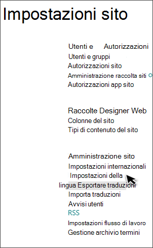 Immagine delle impostazioni multilingue attivata.