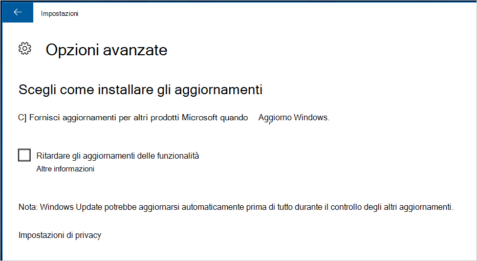 Immagine di aggiornamento automatico di Windows.