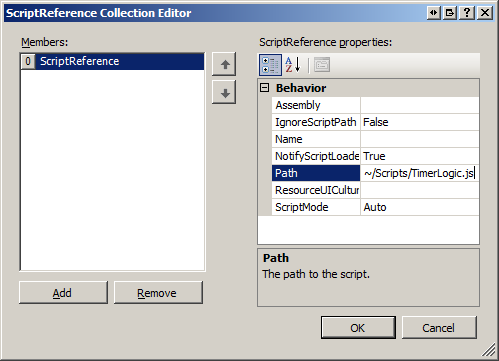 Aggiungere un riferimento allo script al controllo ScriptManagerProxy