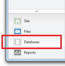 Scheda Area di lavoro database WebMatrix