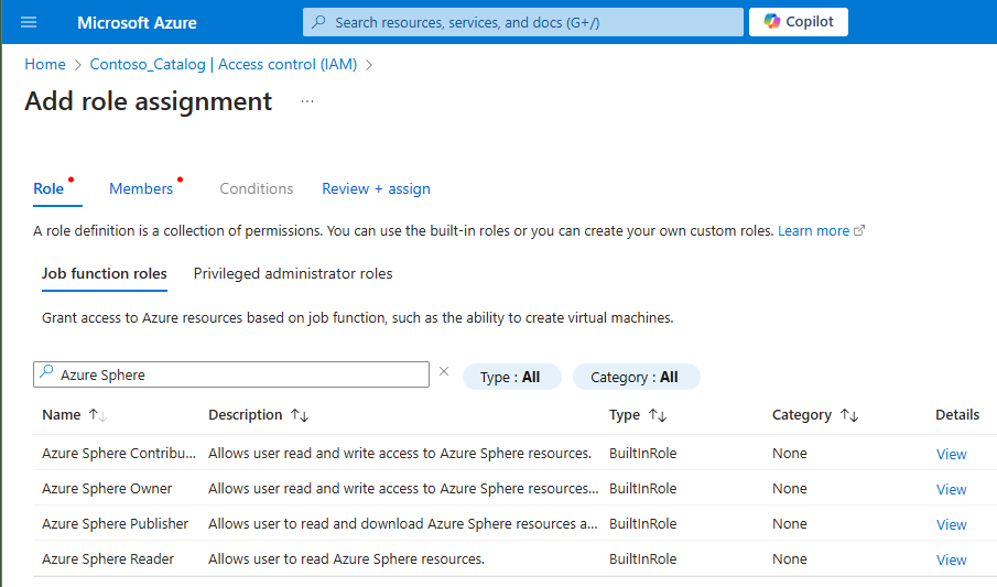 Diagramma che mostra la schermata di configurazione del controllo degli accessi in base al ruolo di Azure