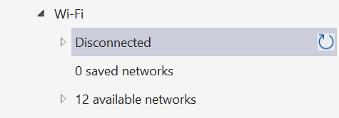 Impostazioni Wi-Fi in Visual Studio