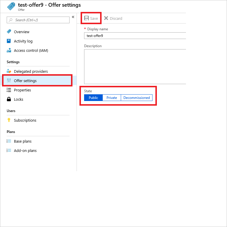 impostazioni dell'offerta di Azure Stack Hub