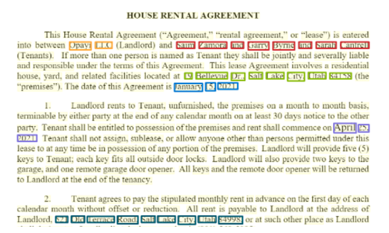 Screenshot dell'analisi del modello neurale personalizzato con Document Intelligence Studio.