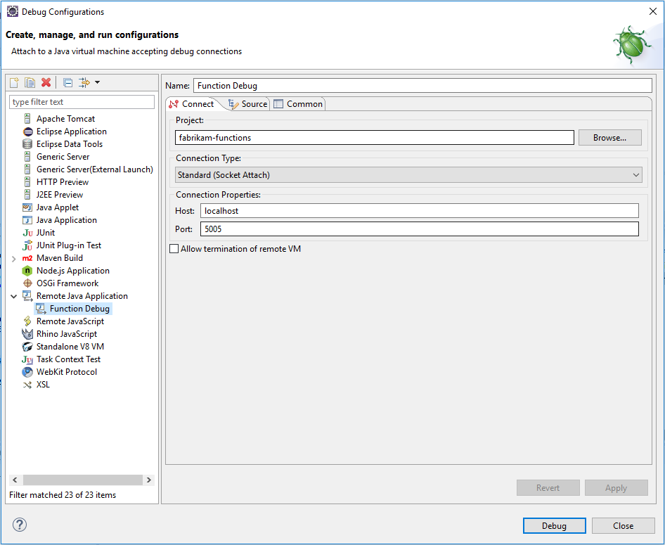 Funzioni di debug in Eclipse