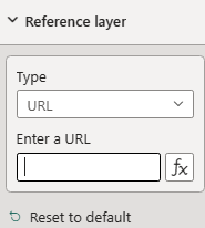 Screenshot che mostra la sezione dei livelli di riferimento durante l’utilizzo del controllo di input “Immettere un URL”.