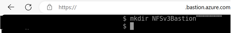 Screenshot del comando mkdir in Bastion.
