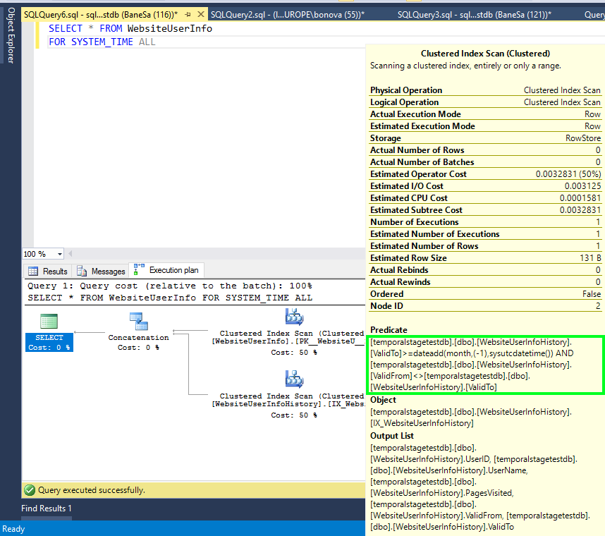 Filtro di query di conservazione