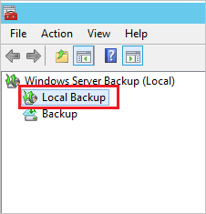 Selezionare Backup locale per eseguire il ripristino da tale posizione