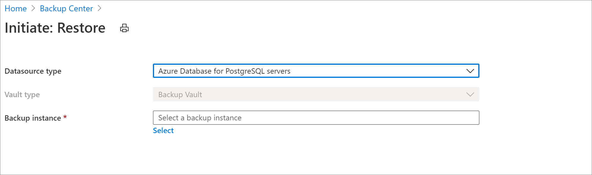 Selezionare l'origine dati per il ripristino del server di Database di Azure per PostgreSQL