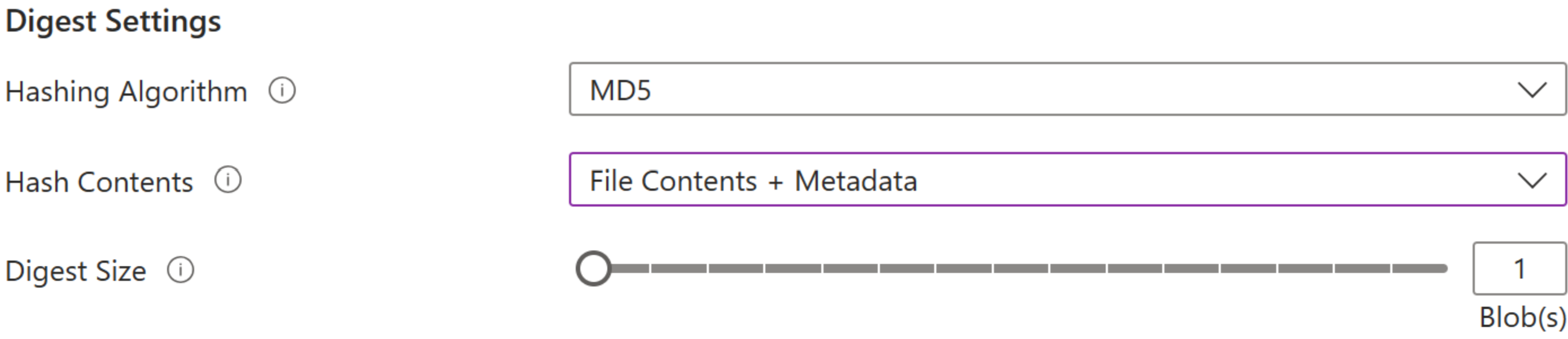 Screenshot of managed app provisioning displaying the digest settings.