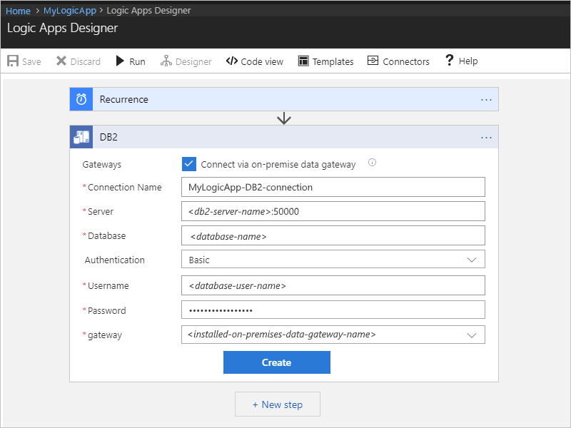 Dettagli di connessione dei database locali