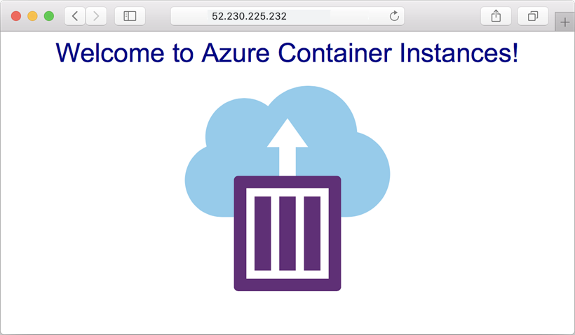 App distribuita usando Istanze di Azure Container visualizzata nel browser