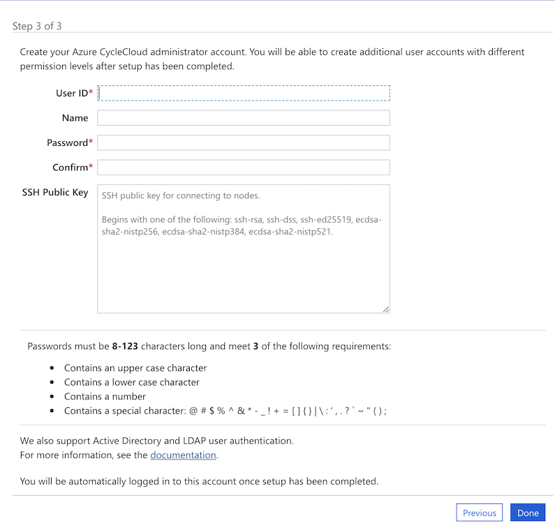 Configurazione dell'account amministratore