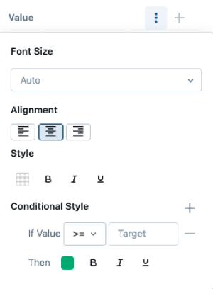 opzioni di formattazione condizionale per il grafico dei contatori visualizzato.