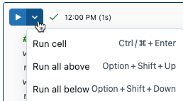 Esegui menu cella