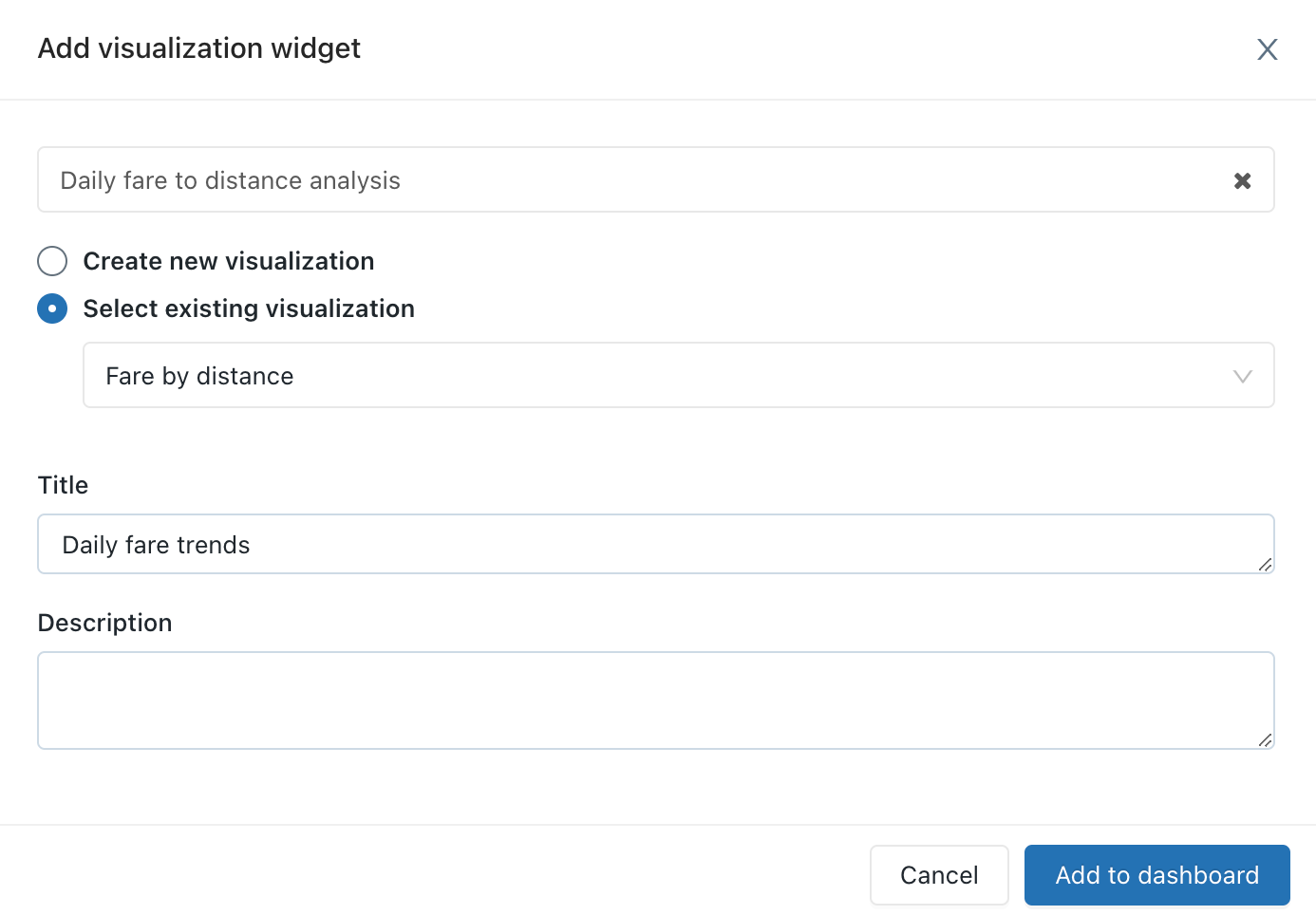 Aggiungere il widget di visualizzazione