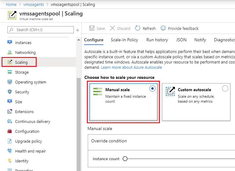 Verificare i criteri di scalabilità manuale.