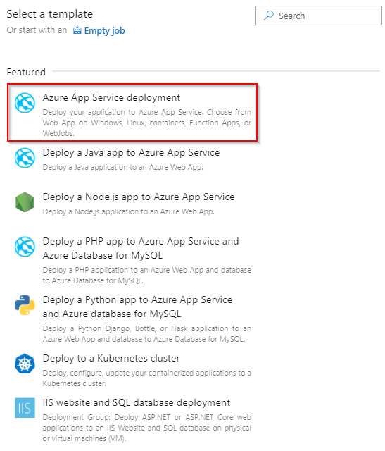 Modello di Servizio app di Azure