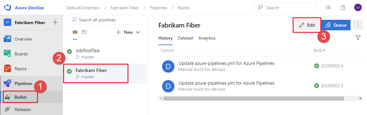 Dettagli della pipeline in Azure DevOps Server 2019