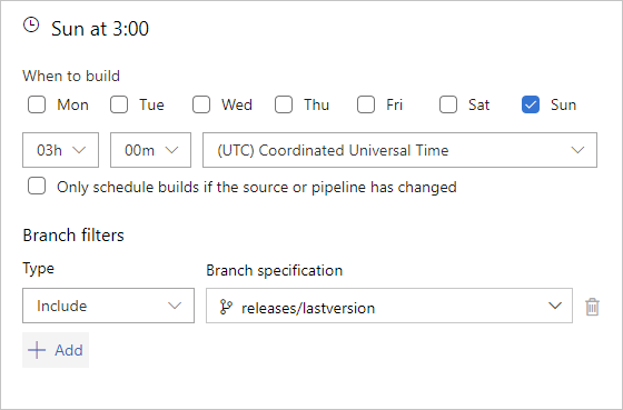 Frequenza di trigger pianificata 2, Azure Pipelines e Azure DevOps 2019 Server.